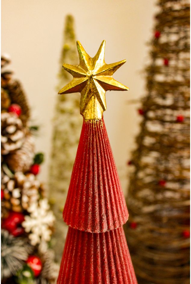 Arvore Resina Luxo Vermelha Natal -2-